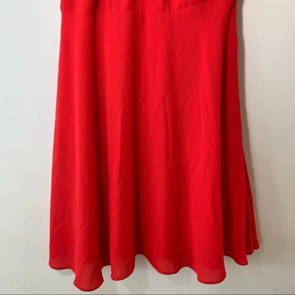 Express Red Grecian Neck Dress Party Size 0 Flirty Fun Holiday - Picture 2 of 8
